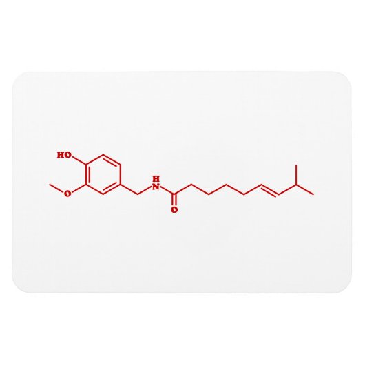Chili Capsaicine Molecular Chemical Formule Magneet (Horizontaal)