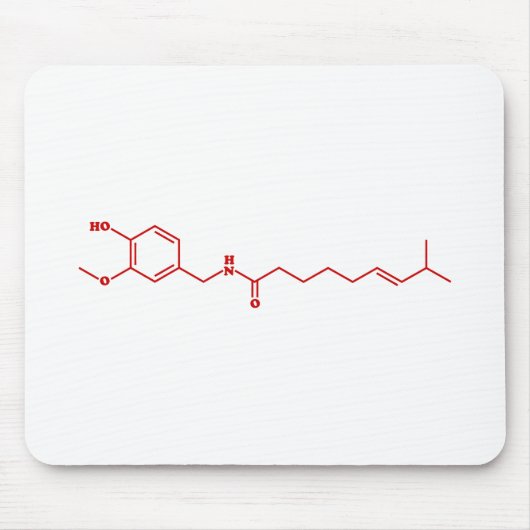 Chili Capsaicine Molecular Chemical Formule Muismat (Voorkant)
