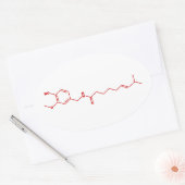 Chili Capsaicine Molecular Chemical Formule Ovale Sticker (Envelop)