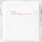 Chili Capsaicine Molecular Chemical Formule Ovale Sticker (Tas)