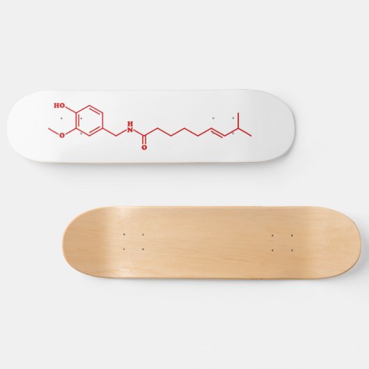 Chili Capsaicine Molecular Chemical Formule Persoonlijk Skateboard (Horizontaal)