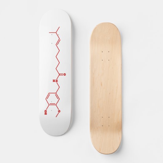 Chili Capsaicine Molecular Chemical Formule Persoonlijk Skateboard (Voorkant)
