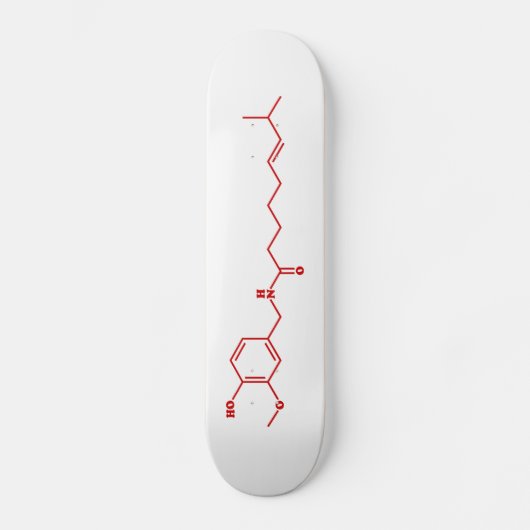 Chili Capsaicine Molecular Chemical Formule Persoonlijk Skateboard (Voorkant)