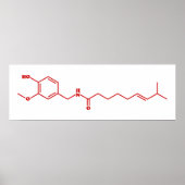Chili Capsaicine Molecular Chemical Formule Poster (Voorkant)