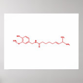 Chili Capsaicine Molecular Chemical Formule Poster (Voorkant)