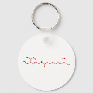 Chili Capsaicine Molecular Chemical Formule Sleutelhanger