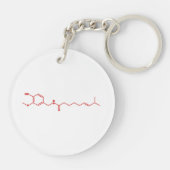Chili Capsaicine Molecular Chemical Formule Sleutelhanger (Achterkant)