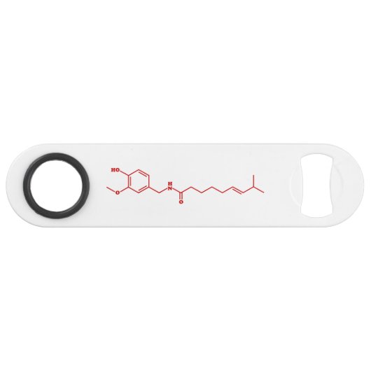 Chili Capsaicine Molecular Chemical Formule Speed Flessenopener (Voorkant (Horizontaal))