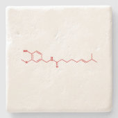 Chili Capsaicine Molecular Chemical Formule Stenen Onderzetter (Voorkant)