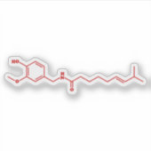 Chili Capsaicine Molecular Chemical Formule Sticker (Voorkant)