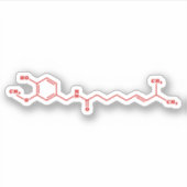 Chili Capsaicine Molecular Chemical Formule Sticker (Voorkant)
