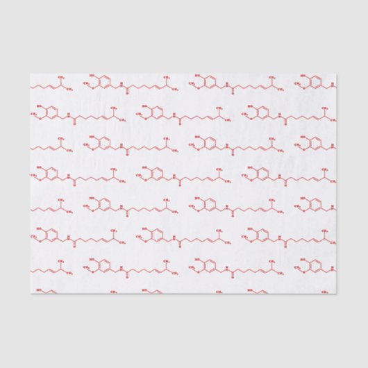 Chili Capsaicine Molecular Chemical Formule Tissuepapier (Voorkant)