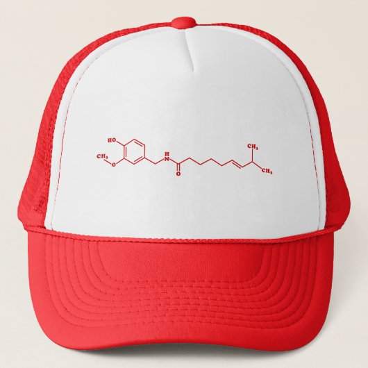 Chili Capsaicine Molecular Chemical Formule Trucker Pet (Voorkant)