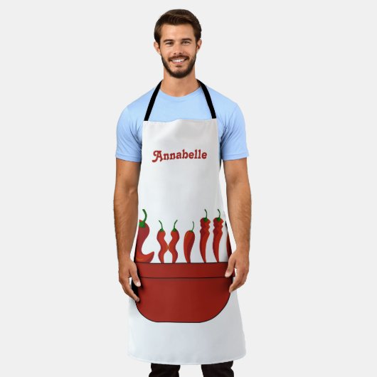 Chili Chef personaliseert Long Apron Schort (Gedragen)