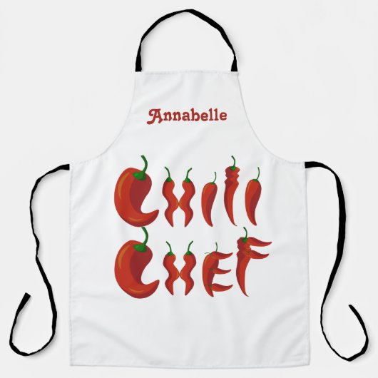 Chili Chef personaliseert Long Apron Schort (Voorkant)