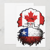 Chili Chileense Canadese vlag over boomstammen Kaart (Voorkant / Achterkant)