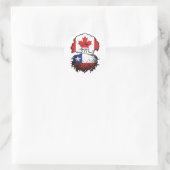 Chili Chileense Canadese vlag over boomstammen Ronde Sticker (Tas)