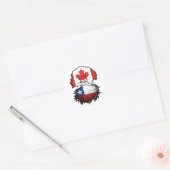 Chili Chileense Canadese vlag over boomstammen Ronde Sticker (Envelop)