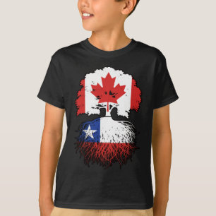 Chili Chileense Canadese vlag over boomstammen T-shirt