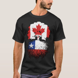 Chili Chileense Canadese vlag over boomstammen T-shirt