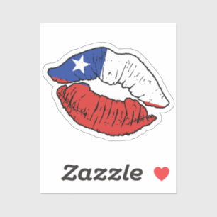 Chili Chileense lippenstift liefde vlag Sticker