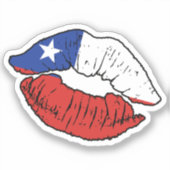 Chili Chileense lippenstift liefde vlag Sticker (Voorkant)