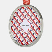 Chili Chileense vlag betegelde zwarte personalisat Metalen Ornament (Links)