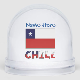 Chili Chileense Vlag Blauw Personalisatie  Sneeuwbol