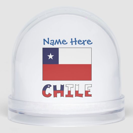 Chili Chileense vlag Blauwe Personalisatie Sneeuwbol (Voorkant)