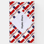 Chili Chileense Vlag Gepersonaliseerde Naam  Spandoek (Verticaal)
