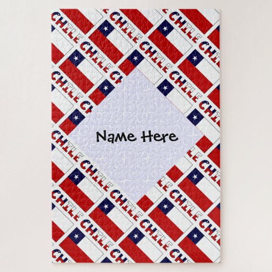 Chili Chileense Vlag Getegeld Personalized Legpuzzel (Verticaal)