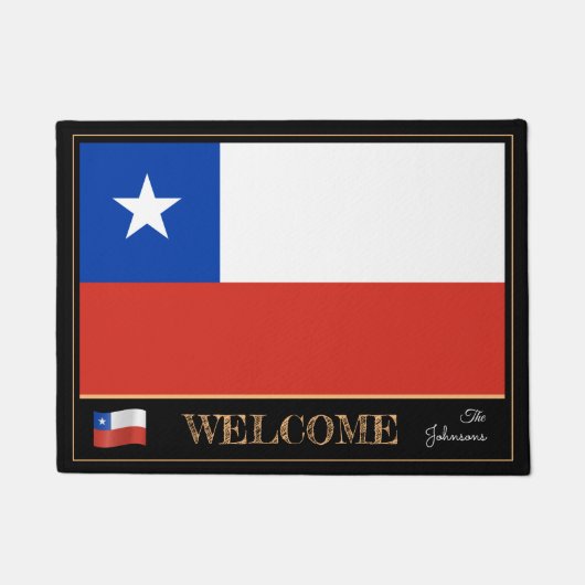 Chili & Chileense vlag/sport Welkom Deurmat (Voorkant)