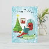Chili chili peper lezen culinaire kerstkaart (Staand voorkant)