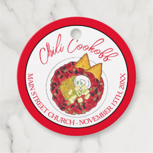 Chili Chili Soup Cookoff Mededinging Super Food Bedankjes Labels
