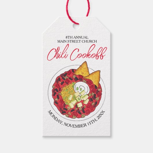 Chili Chili Soup Cookoff Mededinging Super Food Cadeaulabel (Voorkant)