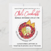 Chili Chili Soup Cookoff Mededinging Super Food Kaart (Voorkant)