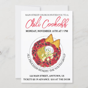 Chili Chili Soup Cookoff Mededinging Super Food Kaart