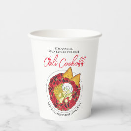 Chili Chili Soup Cookoff Mededinging Super Food Papieren Bekers