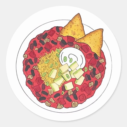 Chili Chili Soup Cookoff Mededinging Super Food Ronde Sticker (Voorkant)