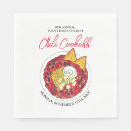 Chili Chili Soup Cookoff Mededinging Super Food Servet