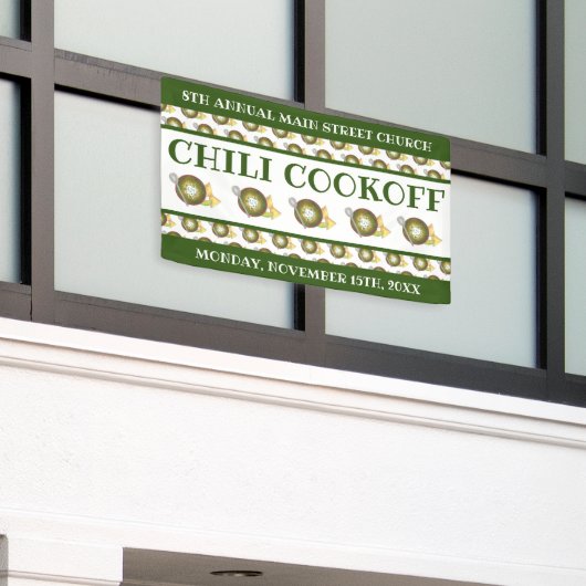 Chili Chili Soup Cookoff Mededinging Super Food Spandoek (Buitenkant Gebouw)