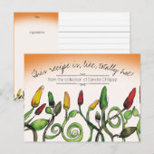 Chili chilipepers Mexicaanse keuken recept kaart (Voorkant / Achterkant)