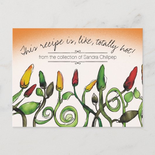 Chili chilipepers Mexicaanse keuken recept kaart (Voorkant)