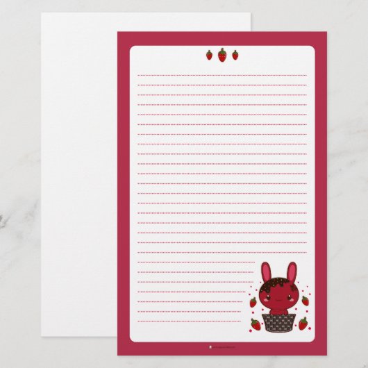 Chili Chocolate Truffle Bunny Briefpapier (Voorkant / Achterkant)