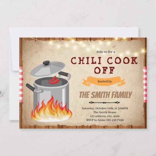 Chili cook of Invitation Kaart (Voorkant)