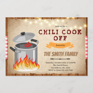 Chili cook of Invitation Kaart