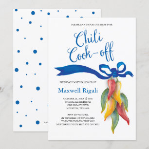Chili Cook Off Adult Birthday Invitation Kaart
