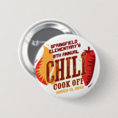Chili Cook off | BBQ Cookout-wedstrijd Ronde Button 5,7 Cm (Voorkant /achterkant)