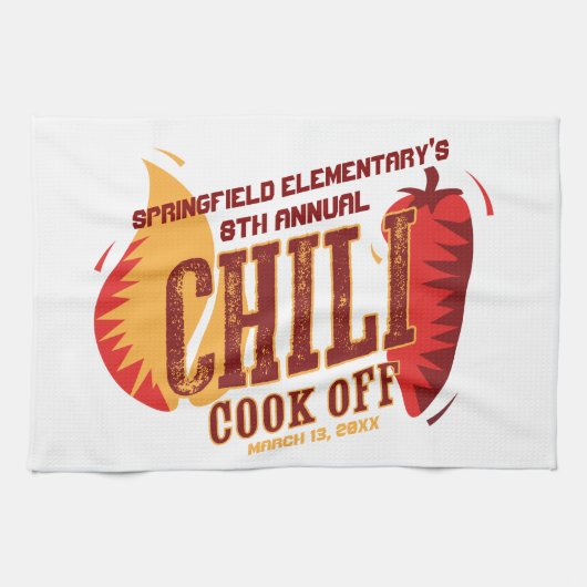 Chili Cook off | BBQ Cookout-wedstrijd Theedoek (Horizontaal)