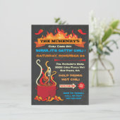 CHILI COOK OFF Chalkboard Party Poster Kaart (Staand voorkant)